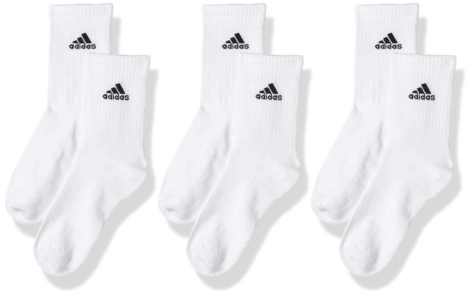 adidasUnisex Adults Cushioned Crew 3 Pairs Socks