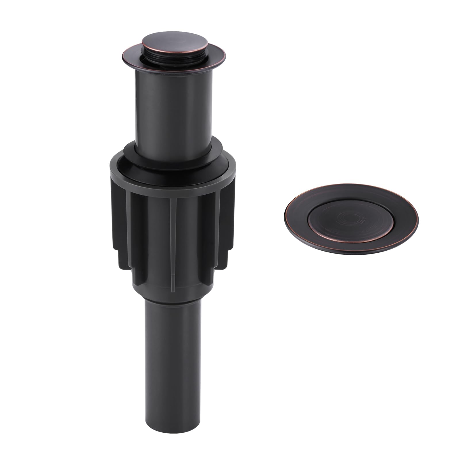 Pop Up Drain Without Overflow, ALEASHA Pop Up Sink Drain Stopper Oil Rubbed Bronze, Pop Up Drain for Bathroom Sink Drain Strainer with Hair Catcher