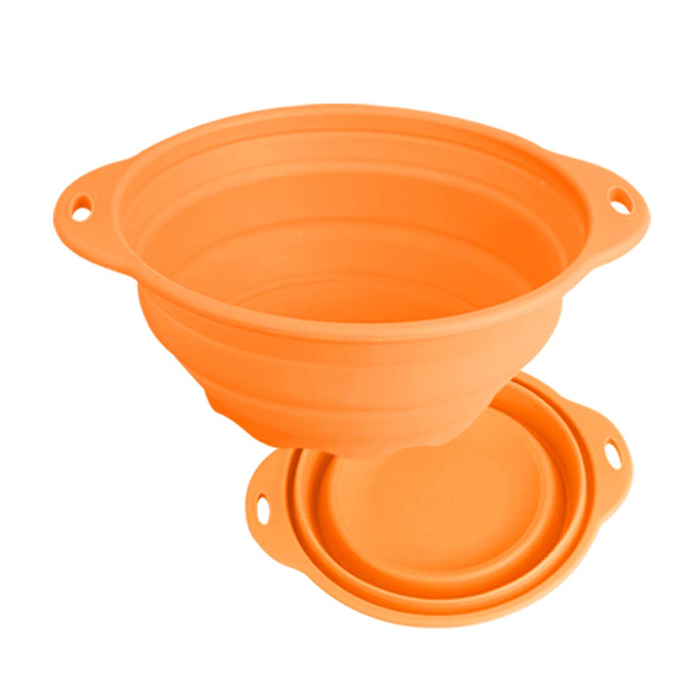 2pack orange 64oz silicone Collapsible microwave Bowls 7cups rv camping bowl mixing Silicone bowls Pancake 2pack (Orange)