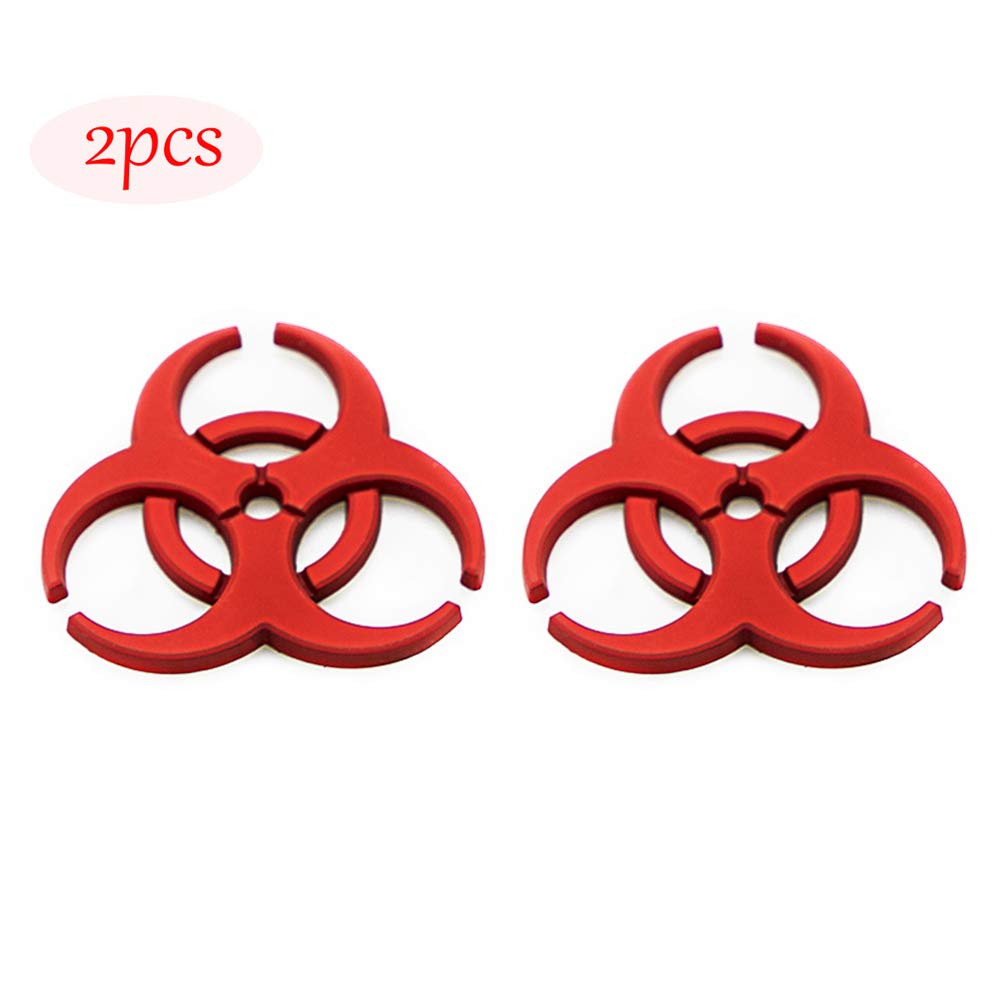 2X 3D metal badge car logo protection umbrella biochemical modification 3D emblem Car Motorcycle Decal Emblem (Red)