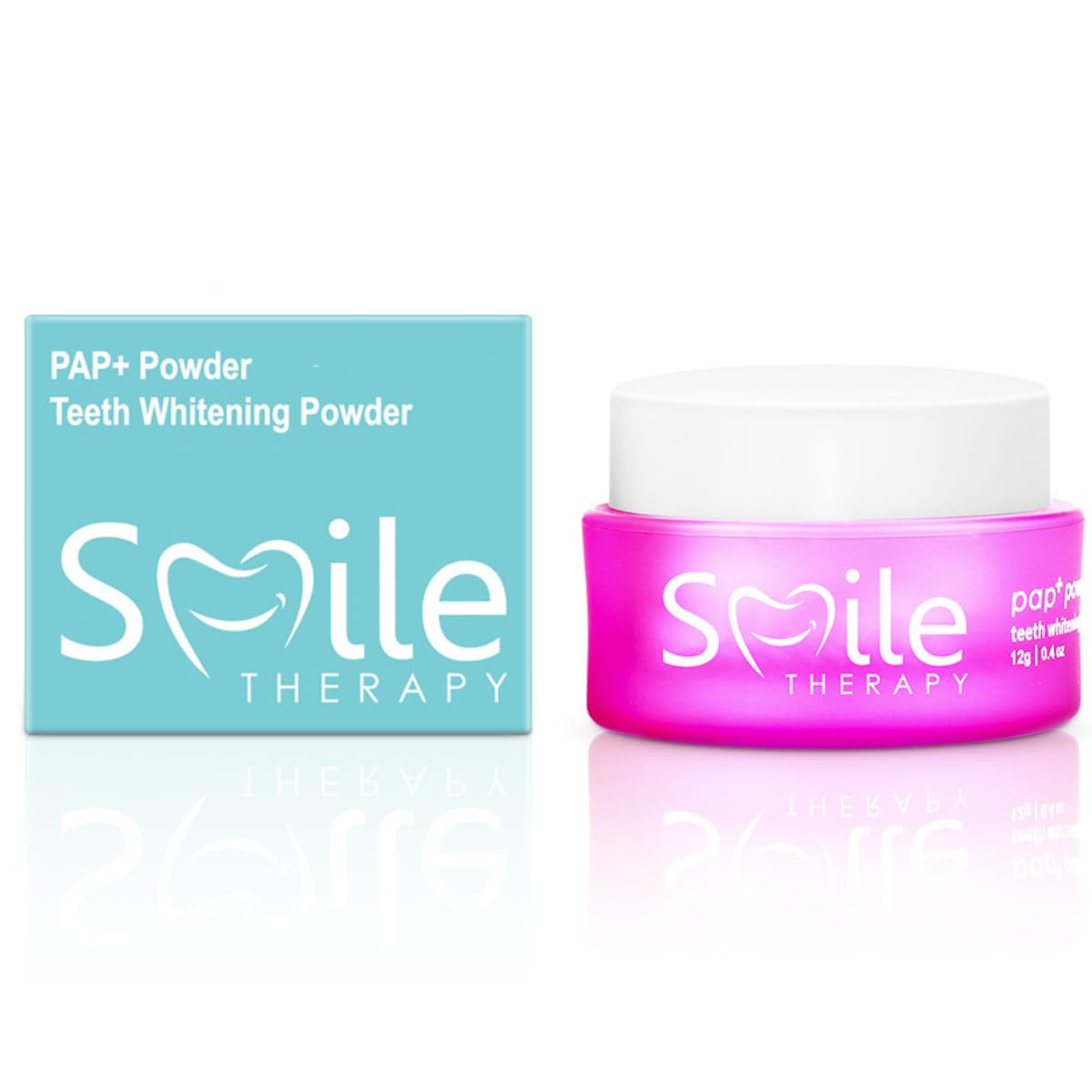 Smile Therapy Pap+ Teeth Whitening Powder Enamel-Safe Teething Powder, Teeth Stain Remover, 9-Month Tooth Powder Supply for Whiter Teeth, Dentist-Approved Formula for Tea, Coffee, Wine & Smoking (12g)