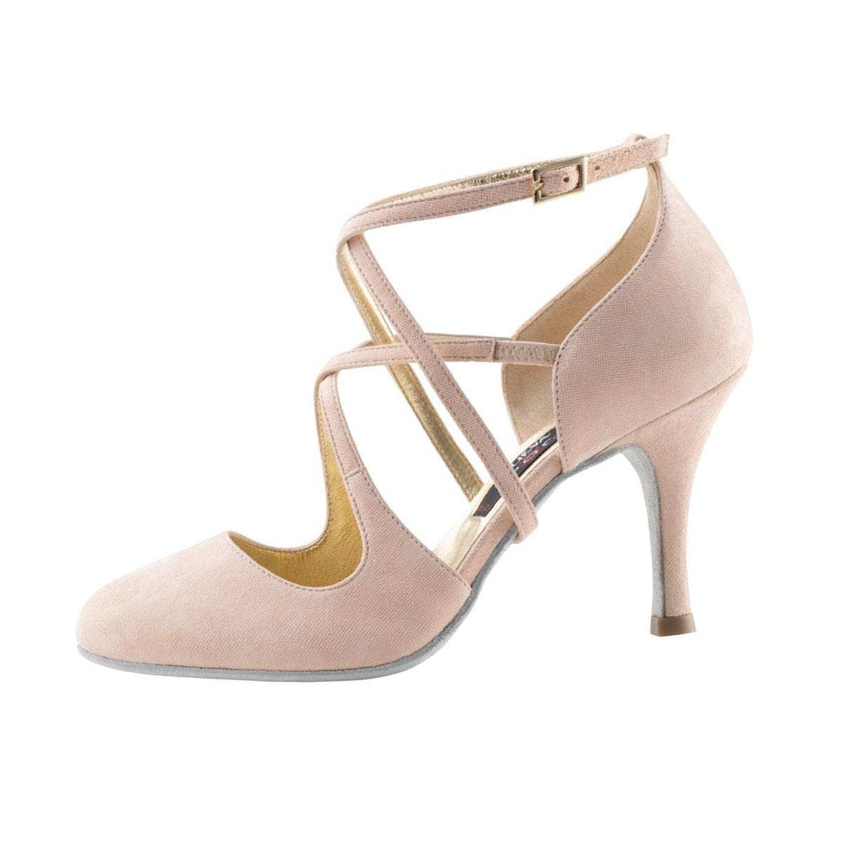 Nueva EpocaValeria Women's Dance Shoes - Stella Beige - Normal - 7 cm Stiletto - Suede Sole - Made in Italy