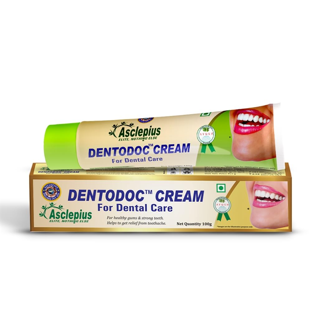 100% pure ayurvedic ingredients made Dentodoc Cream & Toothpaste,All Dental Care Oral Care Solution for Bleeding Gums, Sensitivity Relief, Enamel Strengthening, and Pain-Free Dental Health,and multiple purposes work, Gastric problem relief ,burn relief and Clean relief 100g