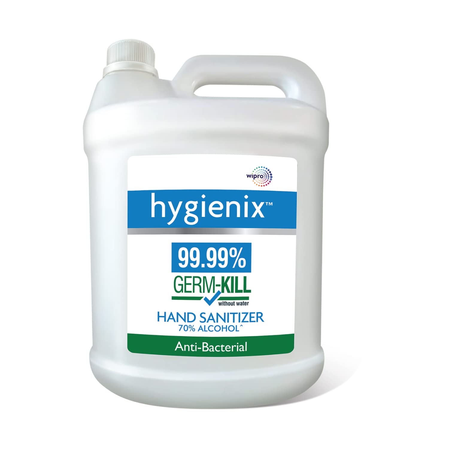 Hygienix Anti-Bacterial Liquid Hand Sanitizer With 99.99% Germ-Kill| Non-Drying Gel Formula Contains 70% Alcohol| Instantly Kills Germs & Gives Lasting Protection| Lab Tested For Skin Safety| 5L