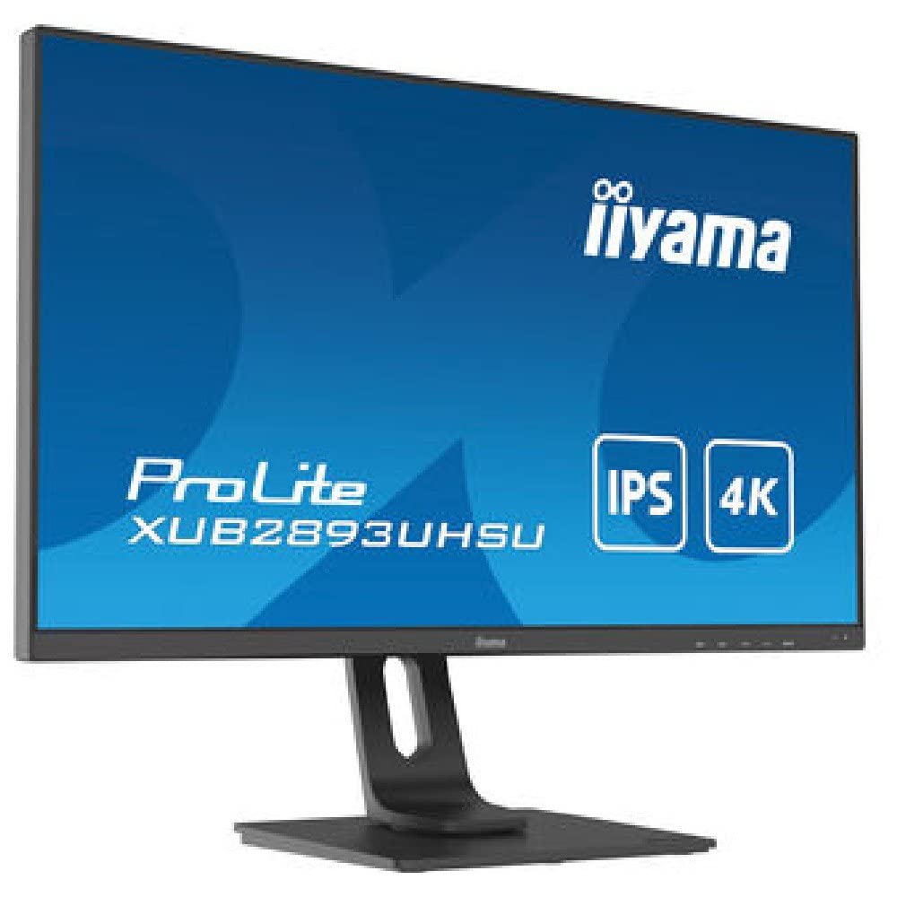 iiyama XUB2893UHSU-B1 28 Inch IPS LCD, 3ms, 4K UHD 3840 x 2160, 1 x HDMI,1 x Display Port, 4 x USB, 2 x 2 W Speakers, HA Stand