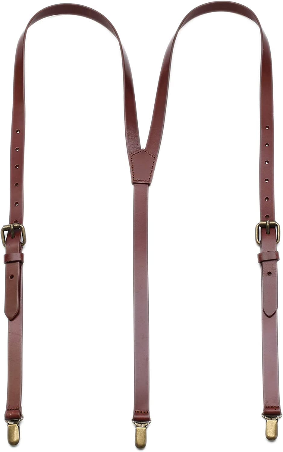 Brown Leather Suspenders for Men Wedding Vintage Y Back Suspenders Tagger Snaps Wedding Party Best Groomsmen Gifts