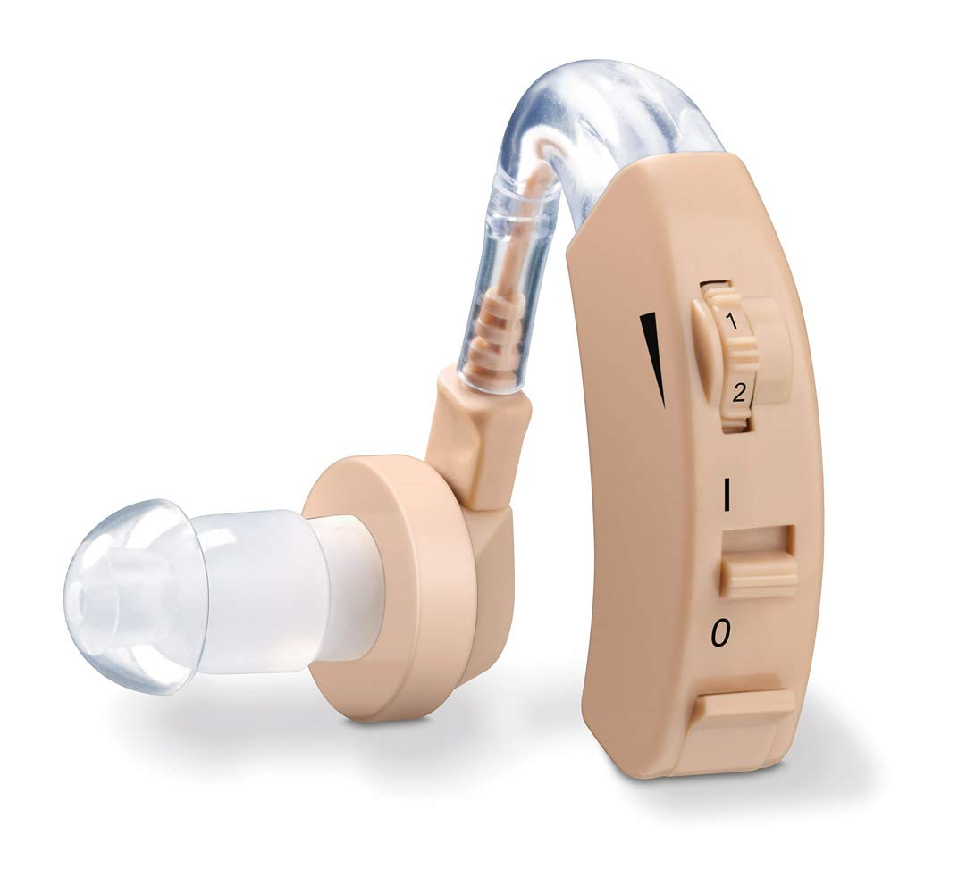 Beurer HA 20 Hearing Noise Amplifier With Ergonomic Fit Behind the ear, Individual Adjustment to the Ear Canal, Volume Continuously Adjustable - Nude