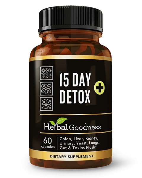 15 Day Detox Capsules (60caps) -15 Day Cleanse Gut And Colon Support Detox Capsules, Colon and Gut Cleanse Supplement To Improve Your Gut Health, Eliminate Body Waste And Toxins - Made In USA