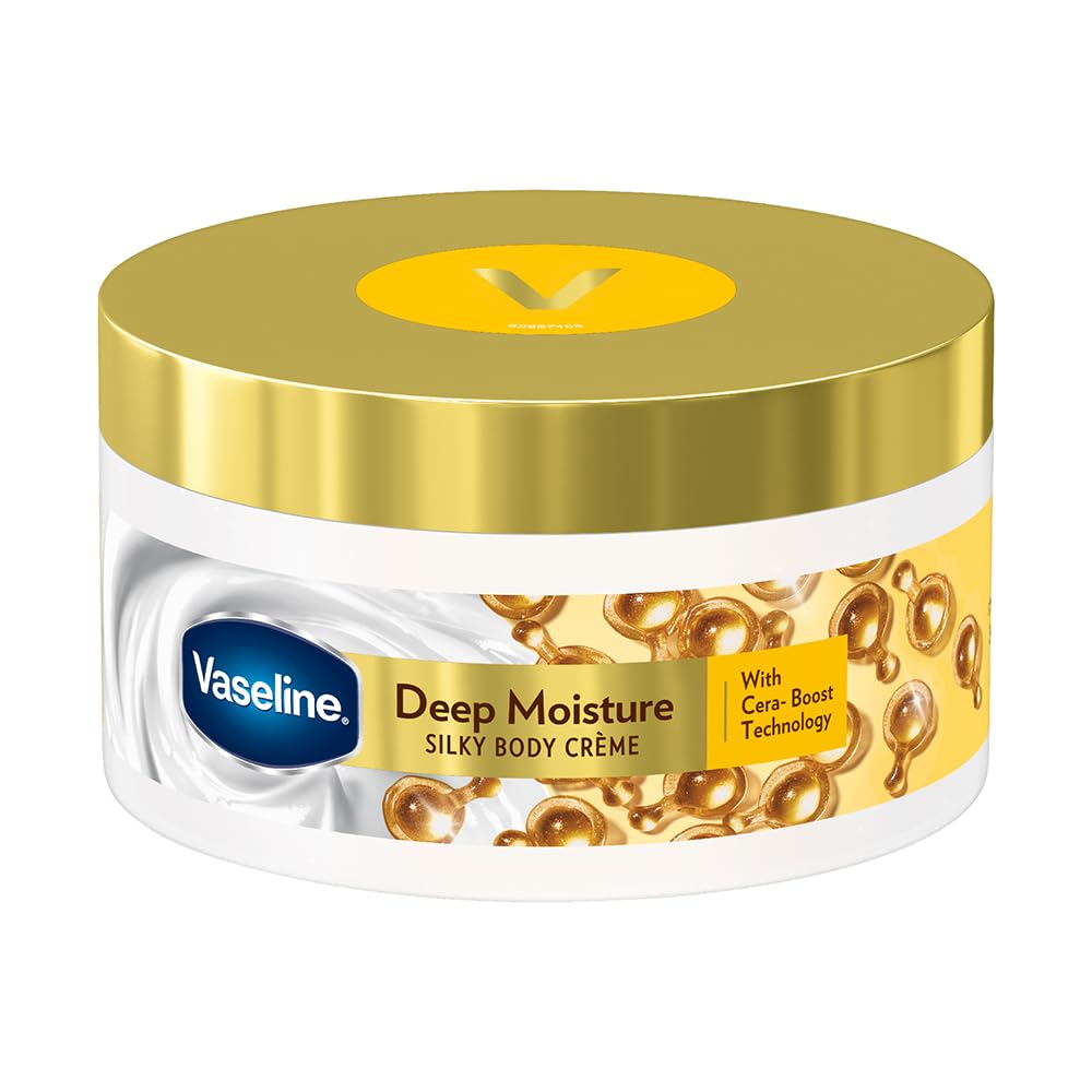 Vaseline Deep Moisture Silky Body Creme, 180 g. With Cera-Boost Technology for Silky Smooth Skin