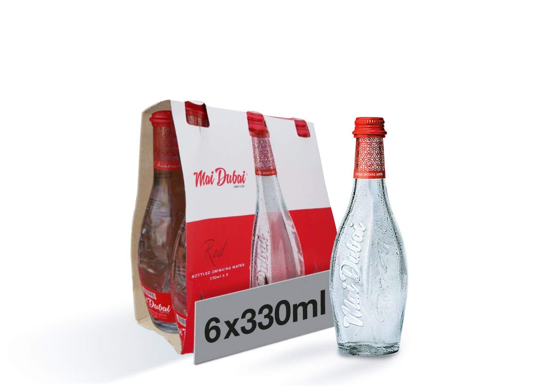 Mai Dubai Still Glass Bottle Water, 6 X 330 ml