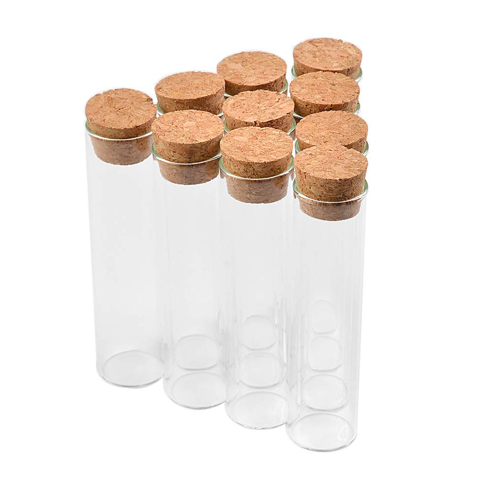 50pcs 22x90mm 22ml Glass Bottles Vials Jars Test Tube with Cork Stopper Empty Jars Glass Transparent Clear Bottles Corks (22ml)