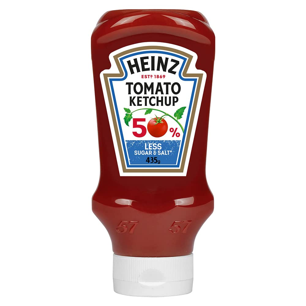 Heinz Heinzâ„¢ Tomato Ketchup, 50% Less Sugar & Salt, Top Down Squeezy Bottle, 400ml