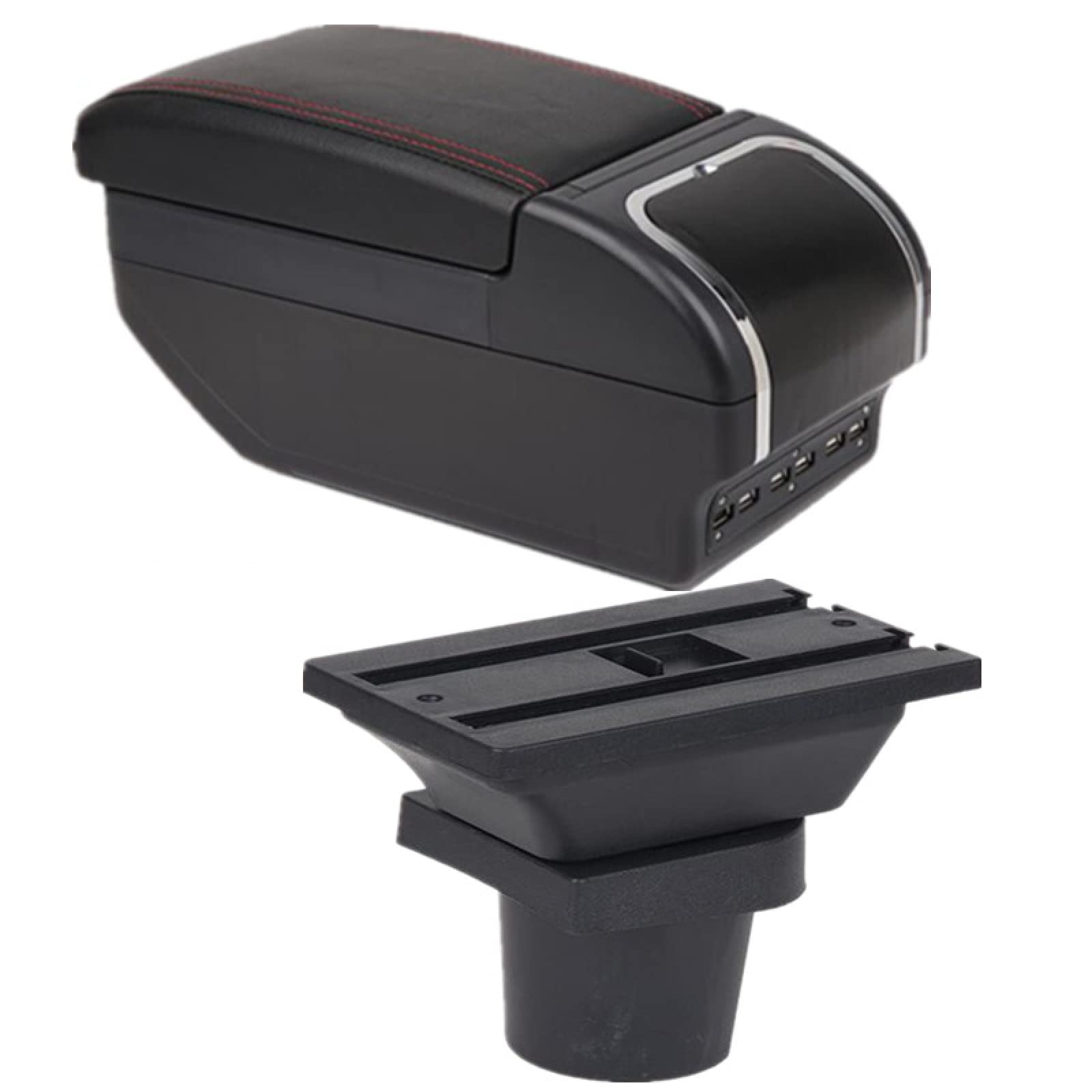 For Toyota yaris vitz Jewela,Armrest box Rotatable Center Centre Console Storage Box with USB interface decoration accesso