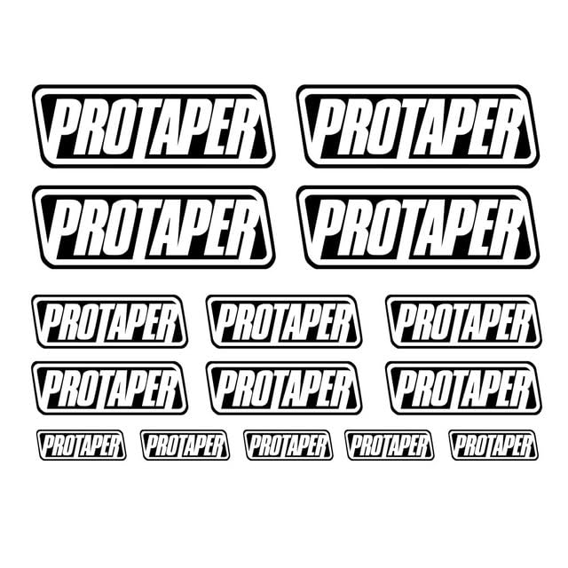 Automobiles - 15 Pcs for Pro Taper Decal Sheet Sticker Graphic Set Logo Adhesive Aufkleber (Black)