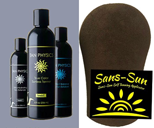 Tan Physics True Color Combo w/FREE Mitt - Exfoliator, Extender and Tanner all in ONE package comes with FREE Tanning Mitt by Sans-Sun