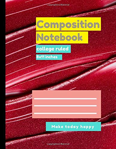 Composition college ruled notebook Texture of smudged lipstick cover, college ruled notebook 100 pages – Large (8.5 x 11 inches)