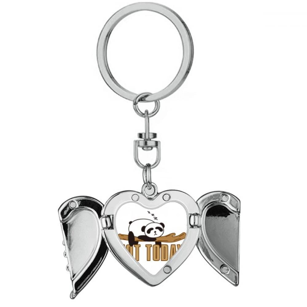 Sleep Panda Branches Lazy Heart Angel Wing Key Chain Holder