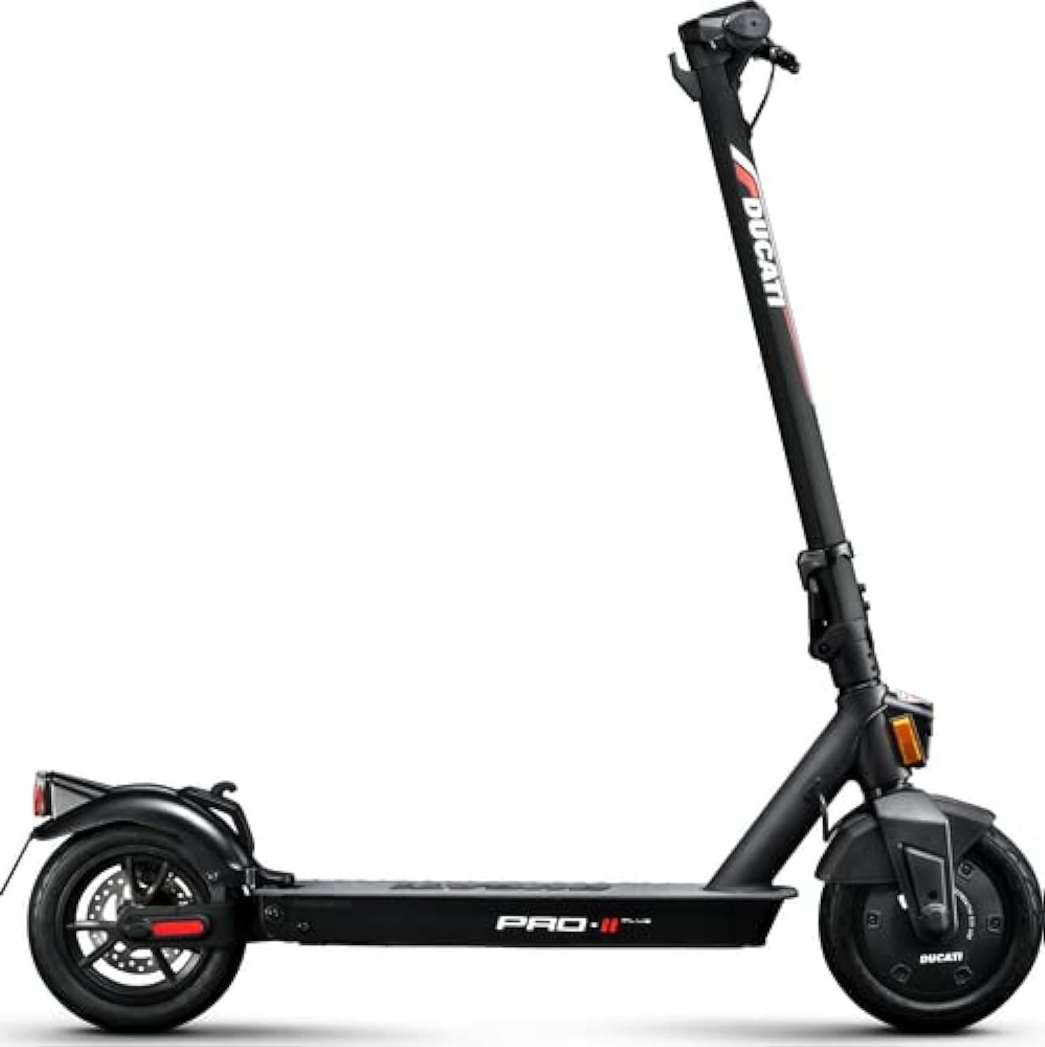 Ducati Pro-II Plus E-scooter with Turn Signals, Stylish Design with Powerful 350W Brushless Motor, Max Range 25Km, 10” puncture-proof tubeless tyres,3.5" LED display, Max load 100kg-Black