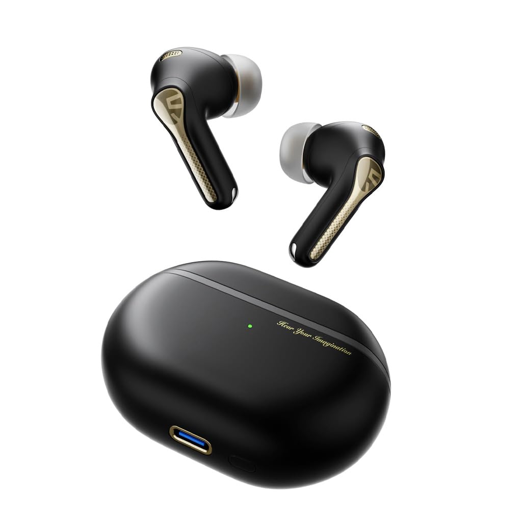 SoundPEATS Capsule3 Pro+ TWS Earbuds, Hi-Res Stereo Sound with xMEMS Speaker & 12mm DD Driver, AI Adaptive Noise Cancelling Bluetooth Earbuds, True Wireless Earphone with 6 Microphone. (Black)