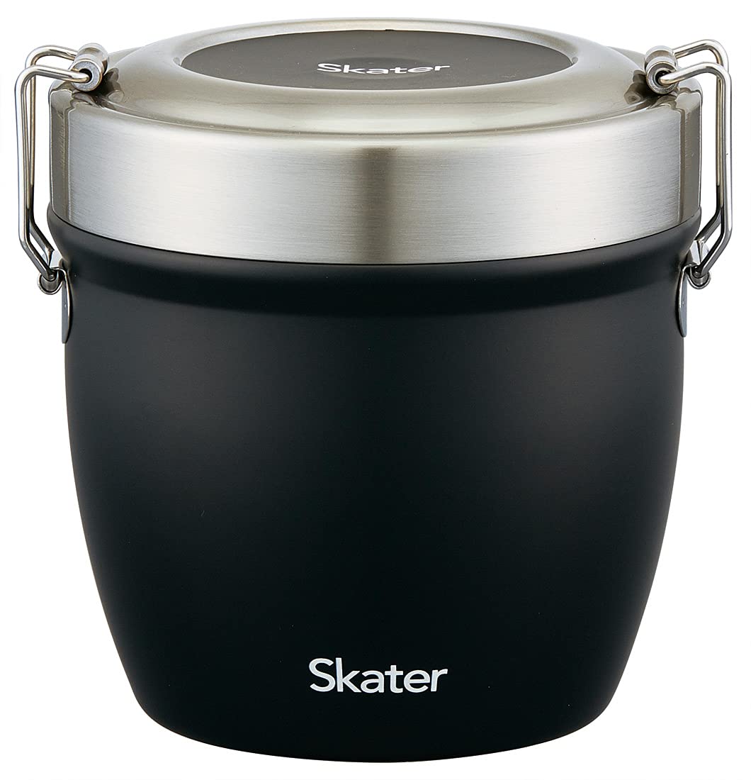 Skater Stainless Steal Insulated Bento Box - Japanese Lunch Pot - 800ml (27fl oz) - Large Capacity - Vacuum Double-Walled - Black