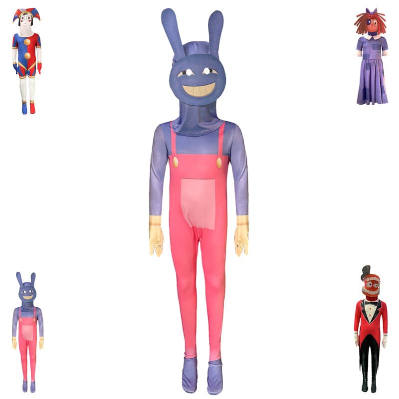 DONY The Amazing Digital Costume Circus Children Boys Girls Cartoon Horror Monster Jumpsuit Cosplay Theme Costume Children's Dresses Carnival Masquerade Christmas Fancy Dress Party Halloween