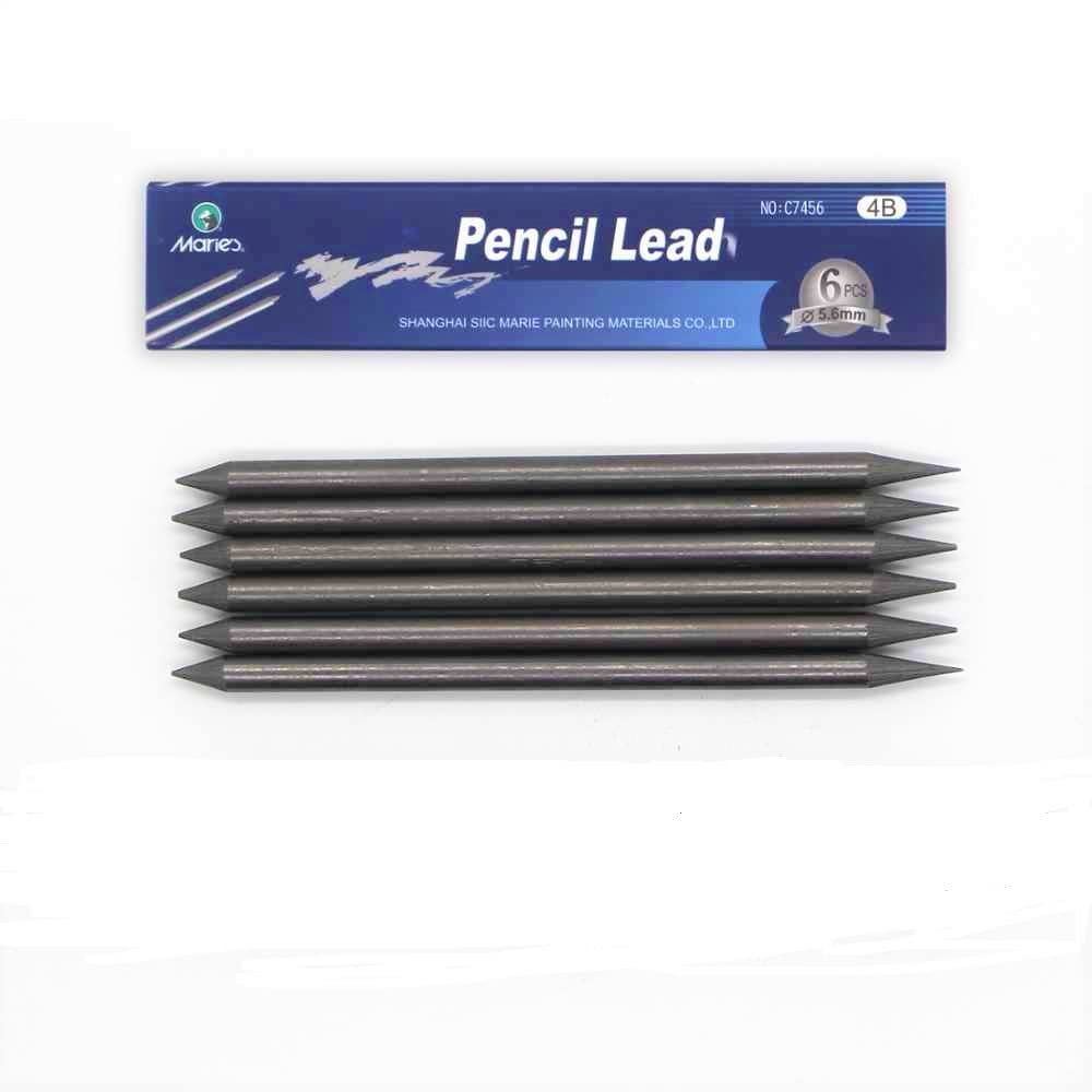 KABEER ART 4B Degree,5.6Mm Thick Mechanical Pencil Leads Set Of 12 Leads,Black