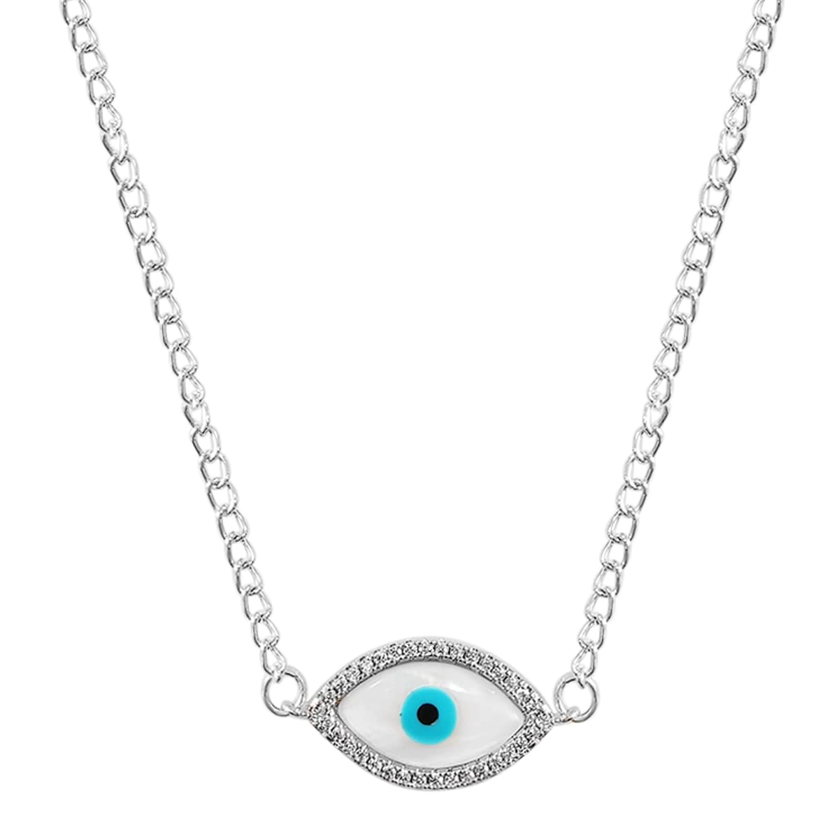 Evil Eye Mother of Pearl Charm Eye Pendant for Women and Girls -Alloy