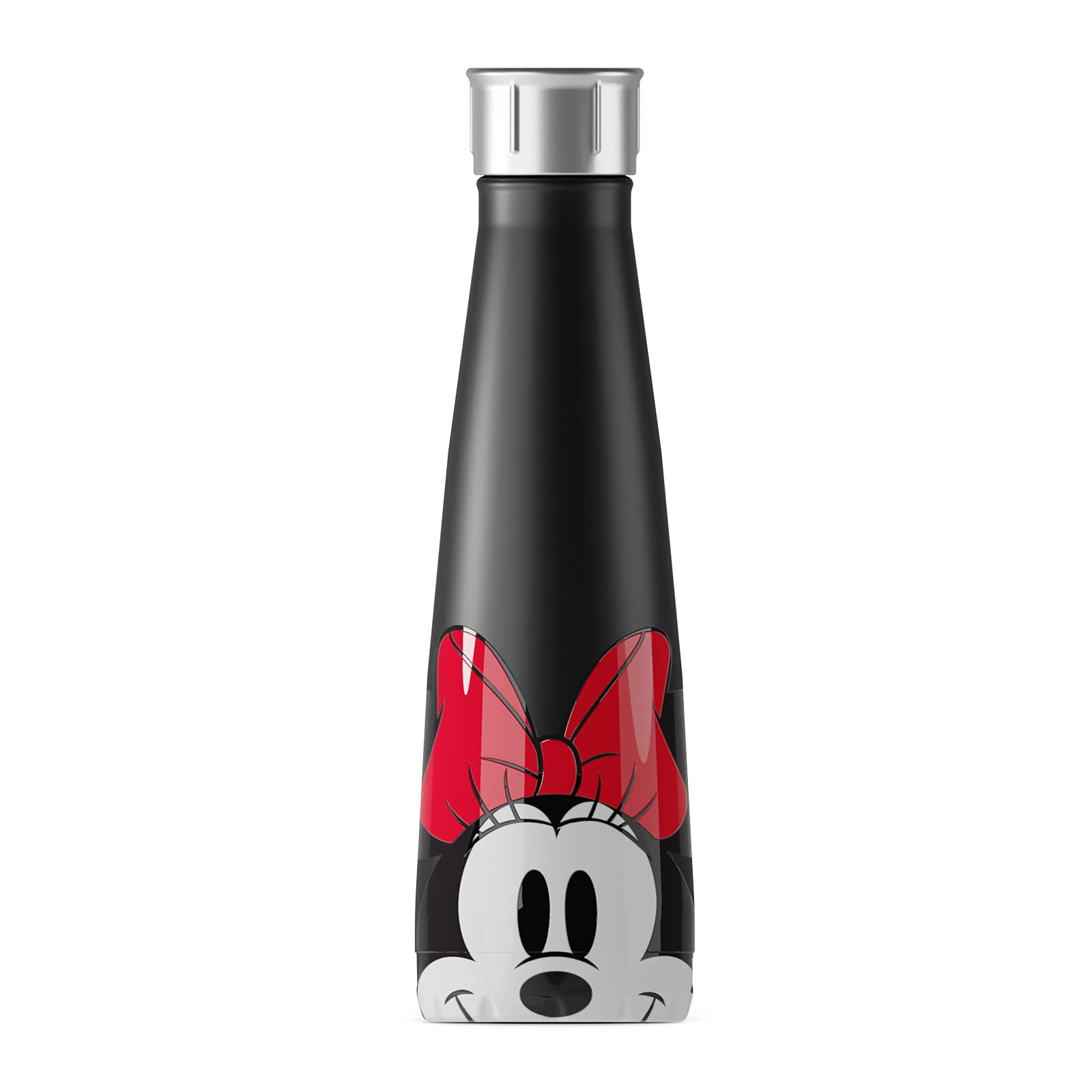 S'ip by S'well Stainless Steel Water Bottle - 15 Fl Oz - Disney Minnie Mouse Bow - Double-Layered Vacuum-Insulated Containers Keeps Drinks Cold for 24 Hours and Hot for 10 - BPA-Free Travel Bottle