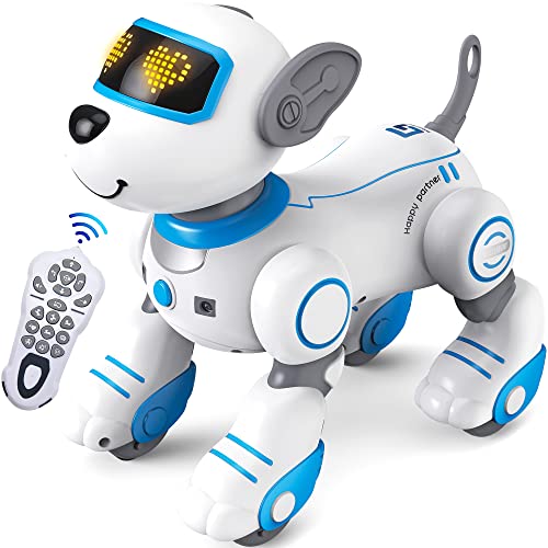 usmart Remote Control Robot Dog Toy for Kids，RC Robot Dog with Voice and Light Walking Programmble Dancing Interactive Smart Robot Dog for Kids Boy Age 7,8,9 Years Old