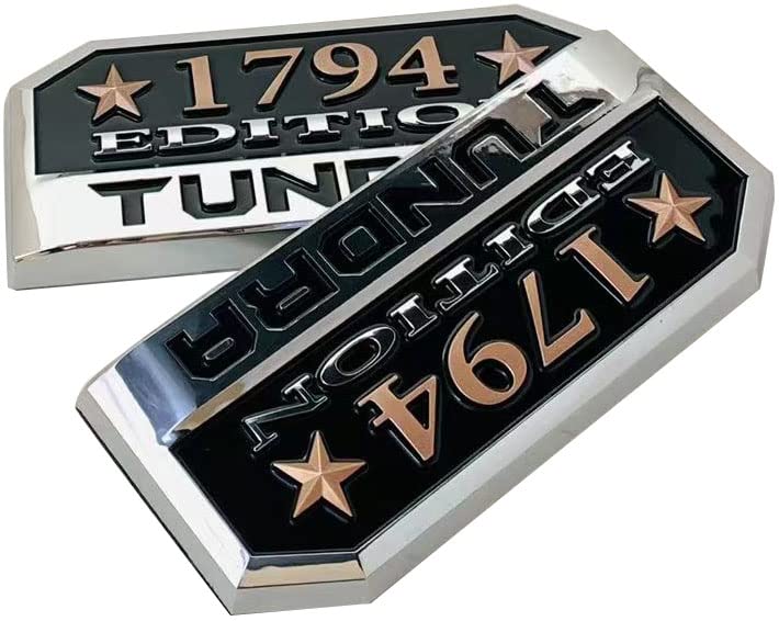 Tonet for Crew MAX 1794 Edition Platinum Western Emblem Edition Emblem Badge Left & Right Fender Nameplate (2)