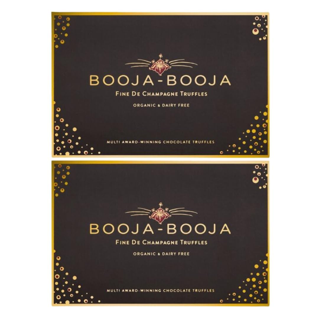 Dairy Free Chocolate Truffles Bundle Consisting of Booja-Booja Fine de Champagne 92g (2 Pack)