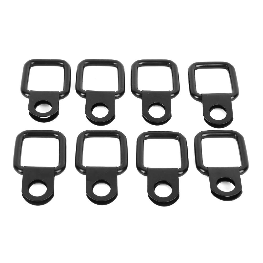 Fydun D‑Ring Anchors, D‑Ring Fastener Anchors D Rings Heavy Duty Tie Down Anchors Hooks, 8 PCS Black Aluminum Alloy D Ring Tie down Anchors for Bags Picture Hanging