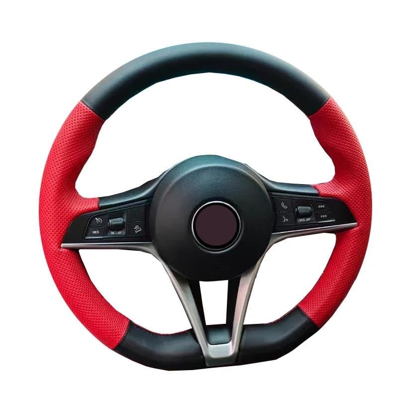 Car Steering Wheel Cover For Al&fa for Ro&me&o for Stelvio for Giulia 2020 Style Leather Interior Accessories Hand-stiched Customized Car Steering Wheel Cover