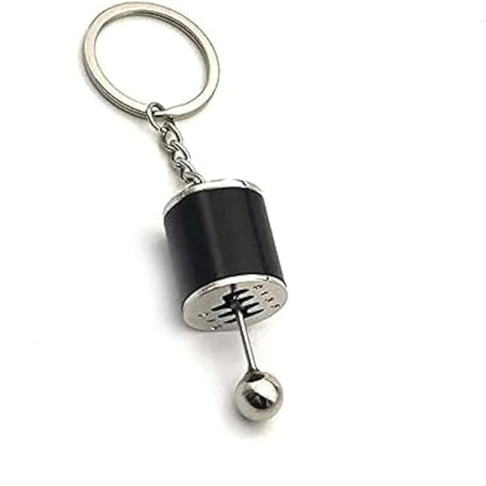 halamodoCreative Auto Part Model Gear Box Shifter Keychain, Mini Car Gear Shift Stick Knob Gearbox Metal Key Chain Key Ring for Men(Black)