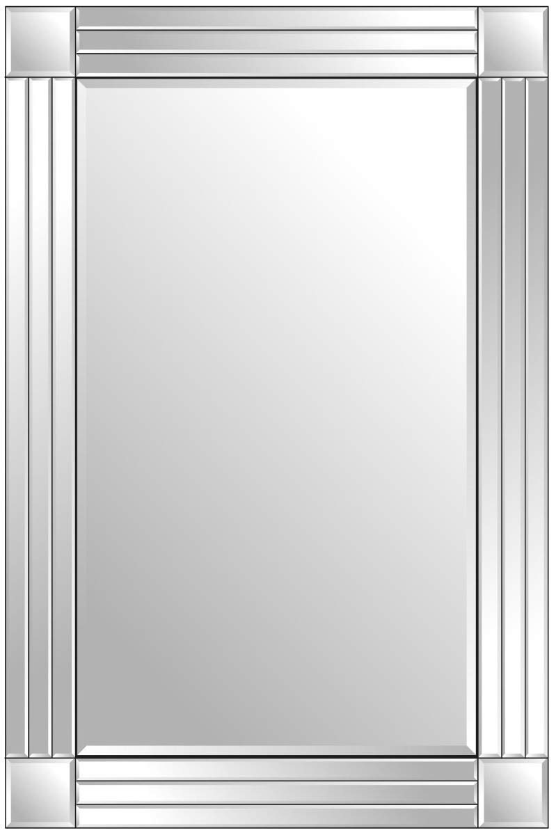 Silver Triple Bevelled Venetian Wall Mirror 3Ft X 2Ft (91cm X 61cm)