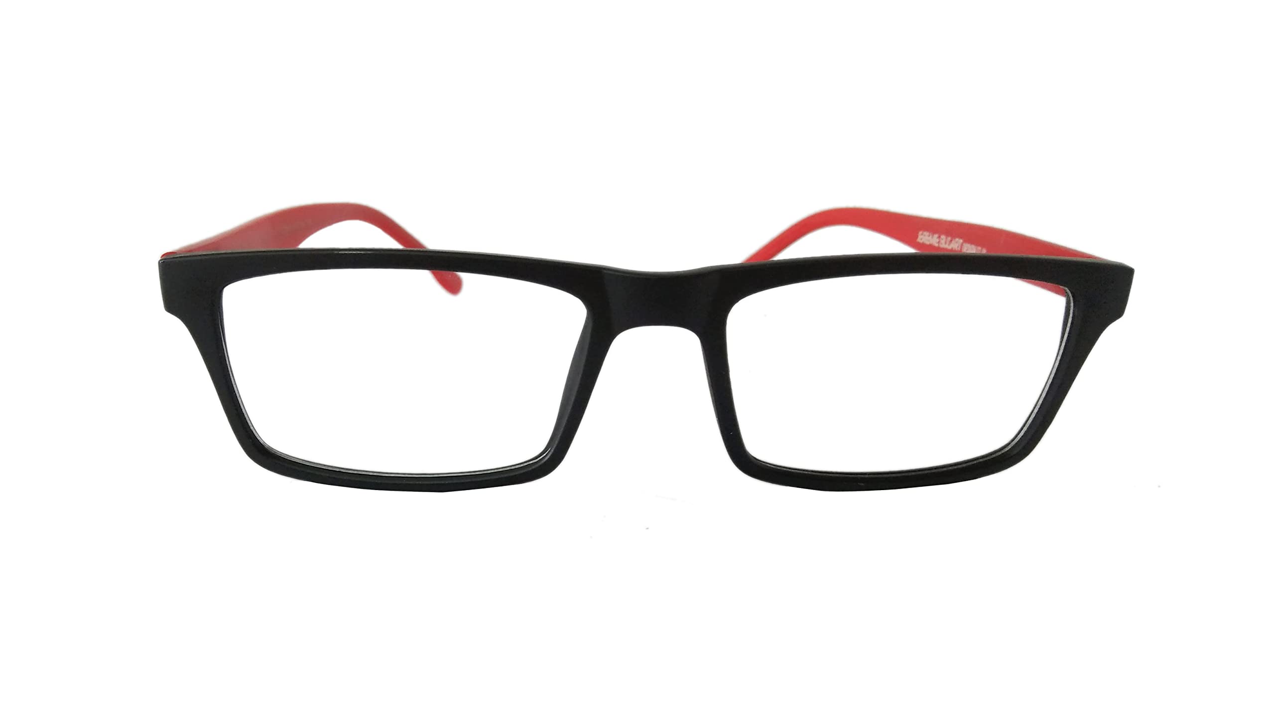 SANRIF Multifocus Progressive distance zero power & near (+2.25) power reading glass with Fibre ARC Glasses JB ET010(BLACK RED)/RECTANGLE (Approx Age 51,52Yrs)-Free Cleaner &microfibre Cloth