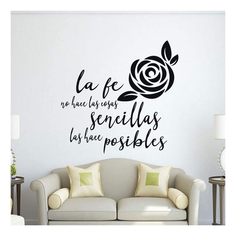 GADGETS WRAP Spanish Quote Decal Vinyl Wall Sticker "La Fe no Hace las Cosas Sencillas las Hace Posibles" Bedroom Living Room Wall Decor Wall Decoration Decal Sticker