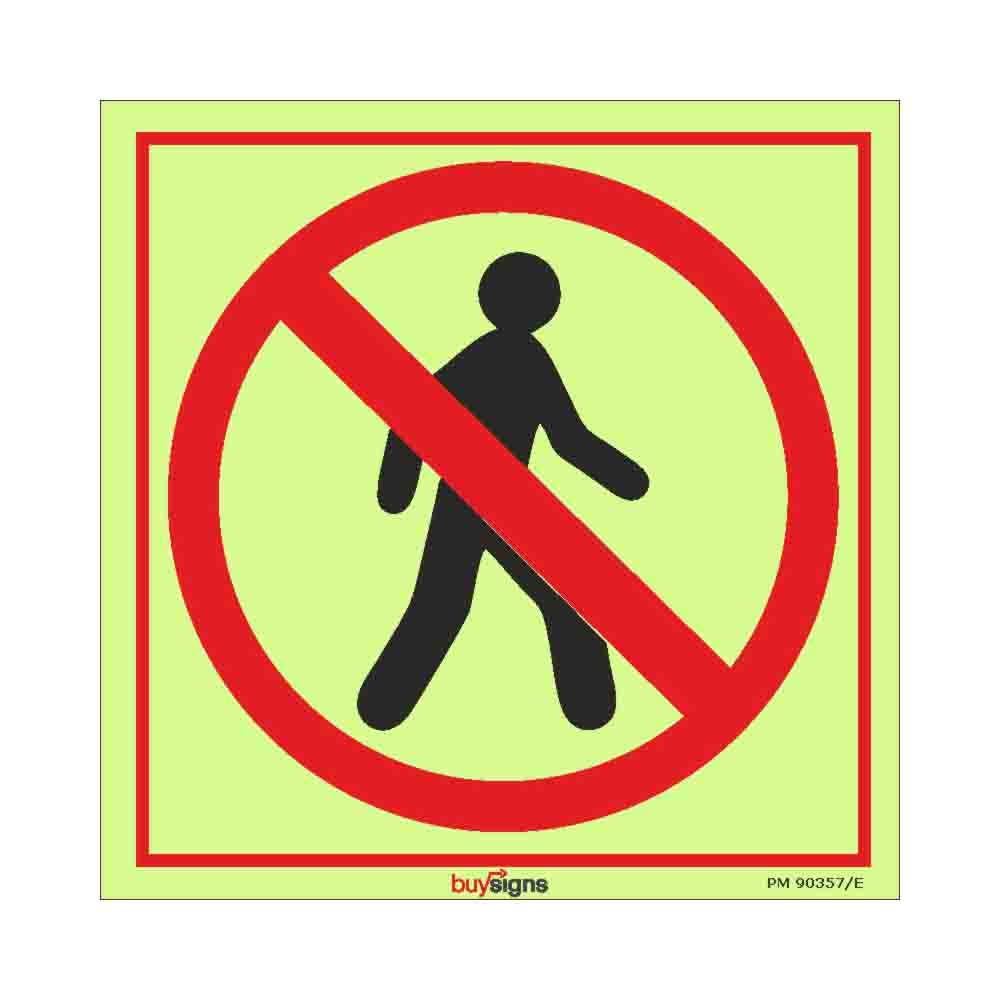 BuysignsBuysigns.in - No Access Autoglow Sign in English - Glow in Dark Micro Laminated Autoglow Vinyl Sticker - (Square, 12 Inch X 12 Inch, Multicolor)