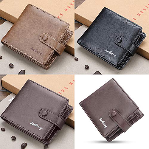 Explopur Pure Color,Men Billfold Solid PU Leather Baellerry Foldable Small Mini Short Change Cash Bag Business Wallet