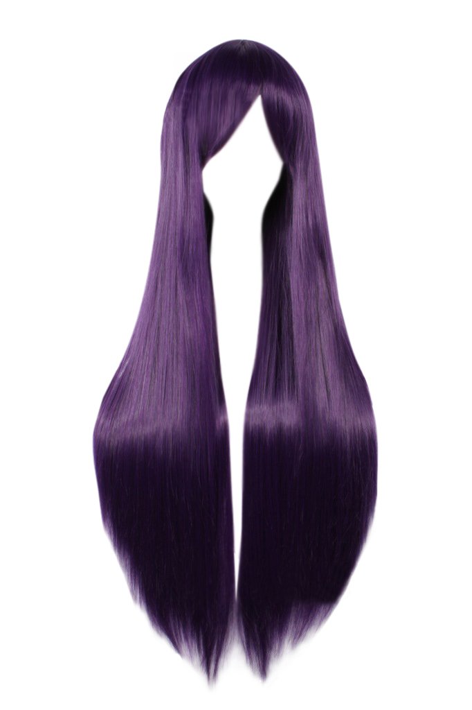 DAZCOS Sailor Mars Hino Rei Straight Purple Cosplay Wig (Dark Purple)