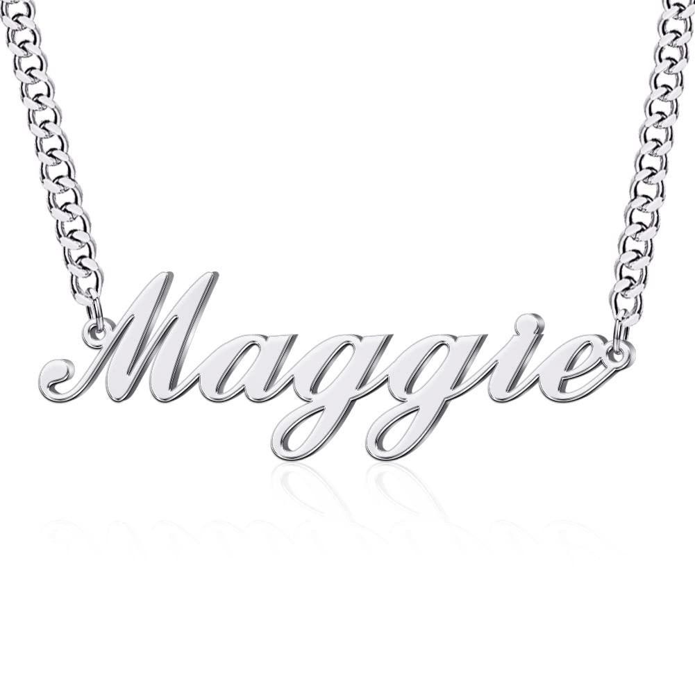 DreamdecorName Necklace Personalized 925 Sterling Silver Custom Necklace for Women customized Jewelry Gifts for Women