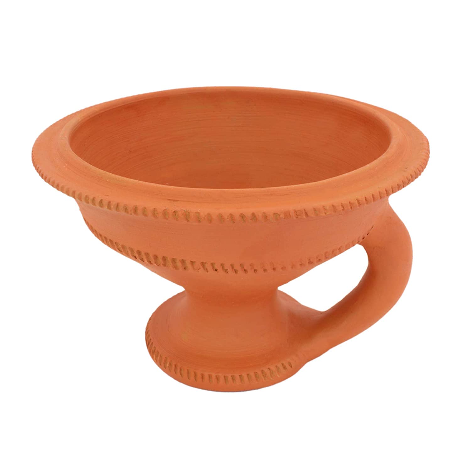 NRSON® Desi Handmade Natural Clay Dhoop Loban Dani/Dhuni Burner Holder/Pot Stand for Puja/Hawan/Dhuni [Shop/Office/Room/Gardan etc.] [Medium Size 100% Pure Mitti]