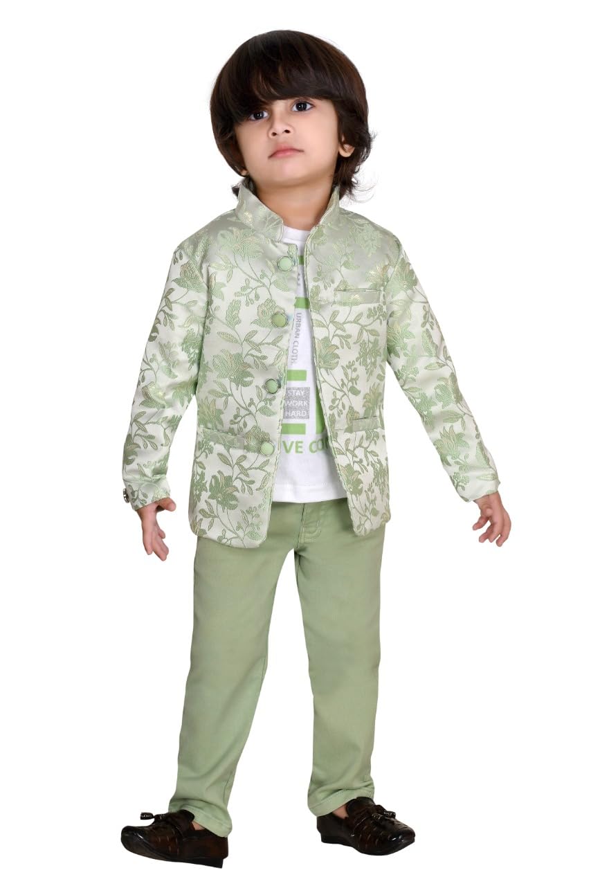 Dotson Clothing Set for Baby Boys-Jackets, Pant & T Shirt (3.5-4.5 Years, Green)