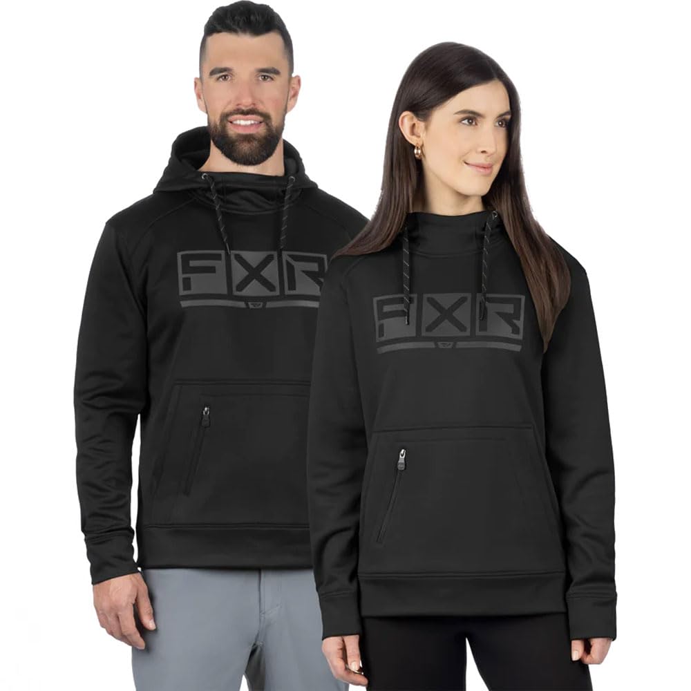 FXRPodium Tech Pullover Hoodie DWR Finish Zippered Pocket Casual Black Ops