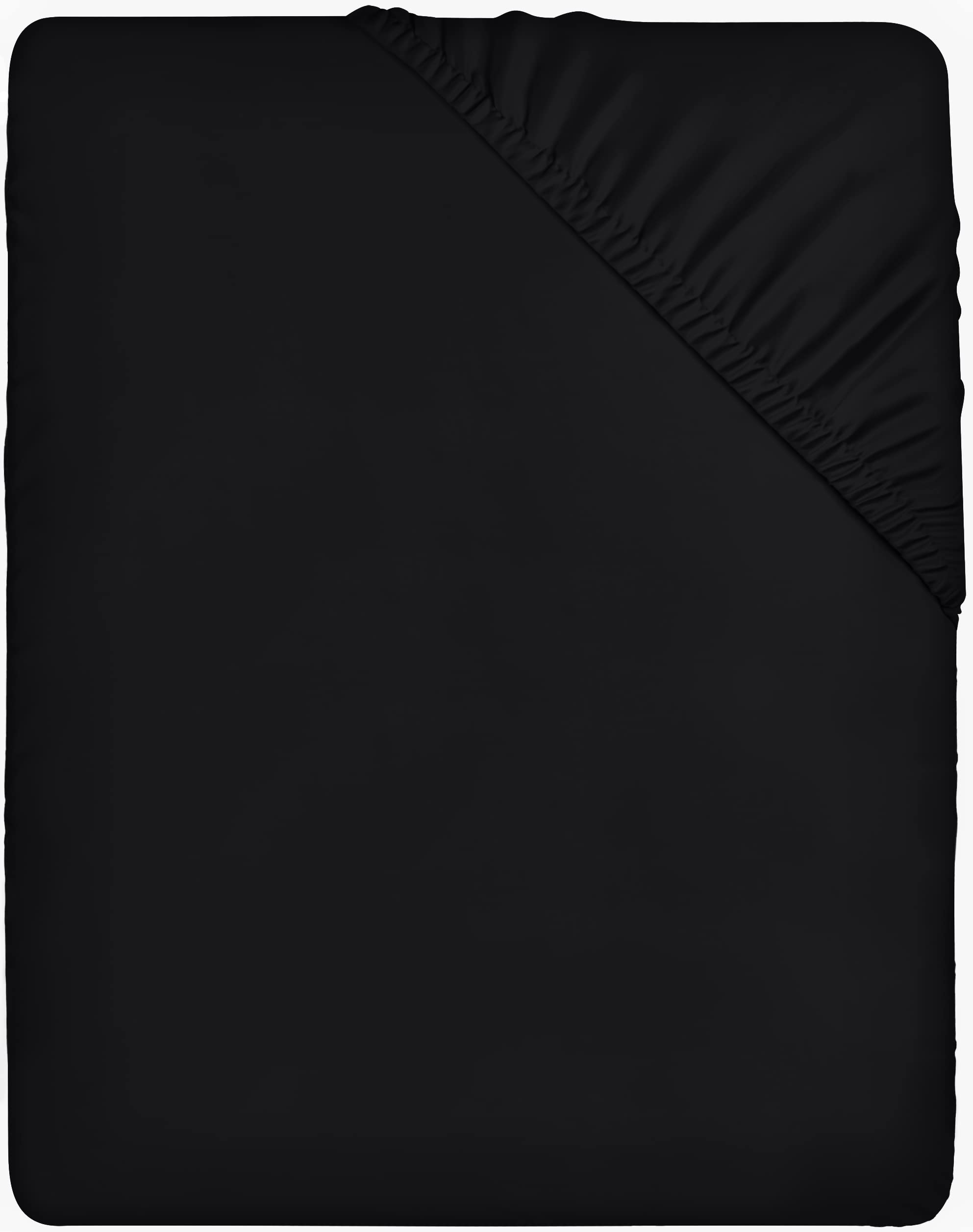 Utopia Bedding Fitted Sheet King, Black - Deep Pocket 14 inch (35 cm) - Easy Care - Soft Brushed Polyester Microfibre Fabric - Shrinkage and Fade Resistant - Bottom Sheet