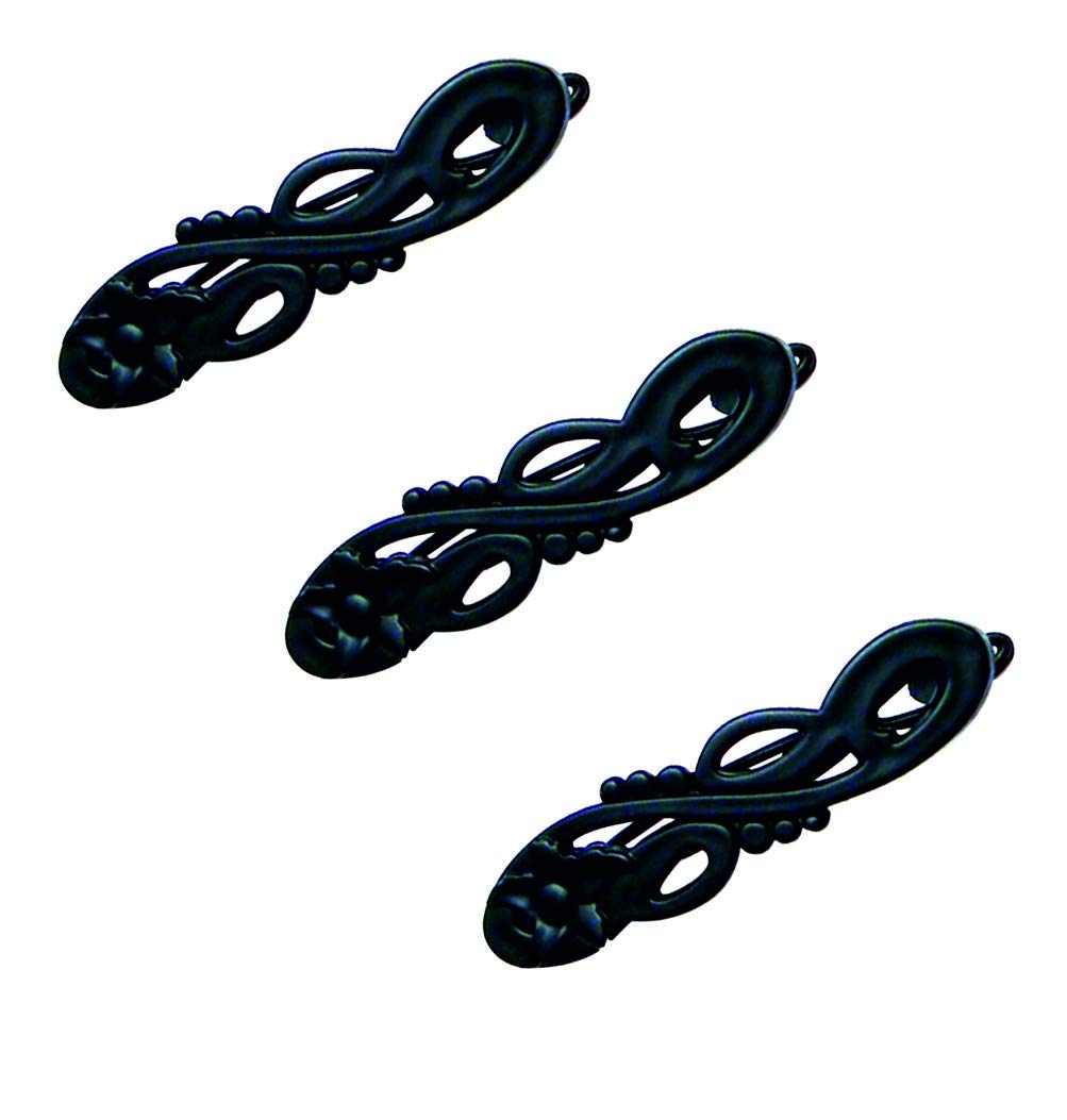 WESTENDBanana Barrette Hair Clip For Women Set of 3 Black 422