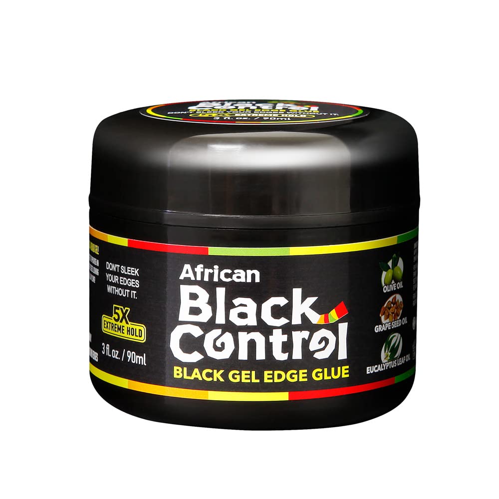 African Black Control Black Gel Edge Glue 5X Extreme Hold 3 fl. oz.