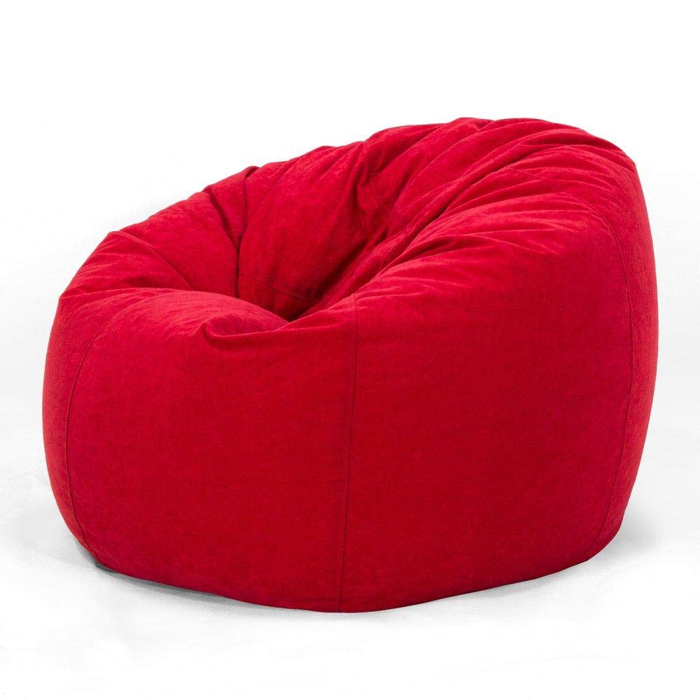 Comfy Large Seude Bean Bag-red