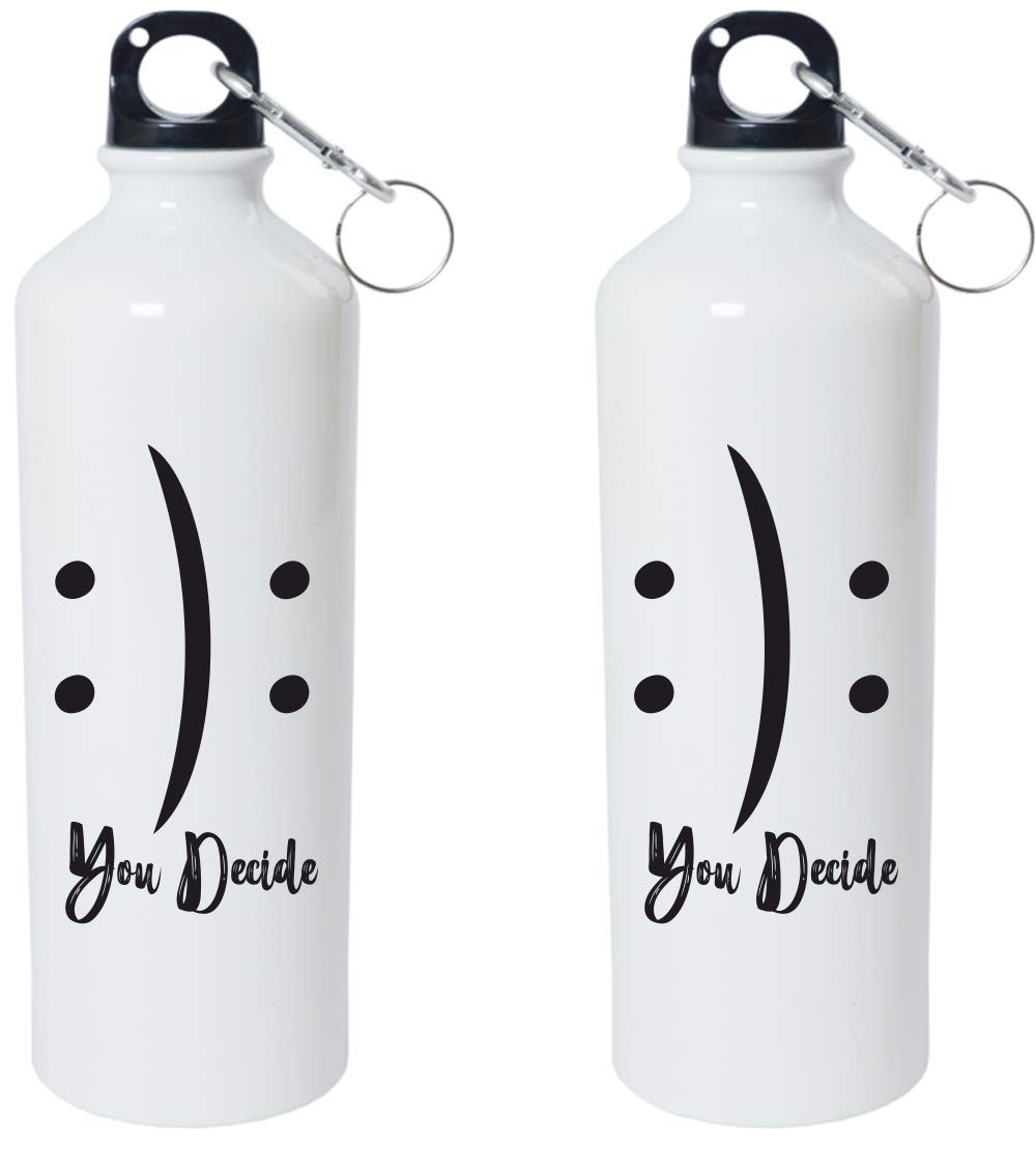 Crazy Sutra Classic Printed Water Bottle/Sipper White - 600Ml [Sipper-YouDecide]