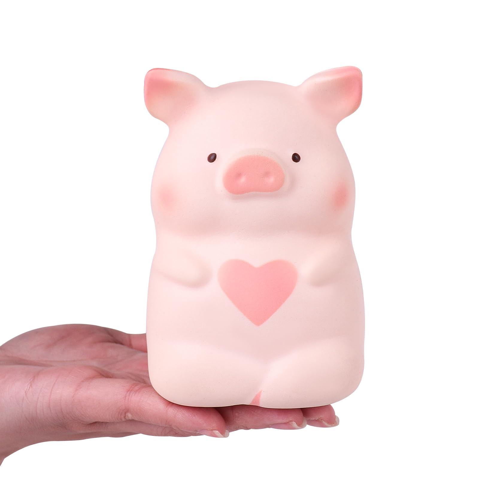 Anboor 5" Squishies Toy Love Heart Pig Kawaii Soft Squishies Animals Toy Slow Rised Squeeze Piggy Squish Stress Relief for Kid Adult Toys